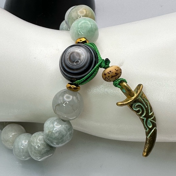 IMMORTALITY AMAZONITE NATURAL STONES BRACELET size 7” - Picture 9 of 13